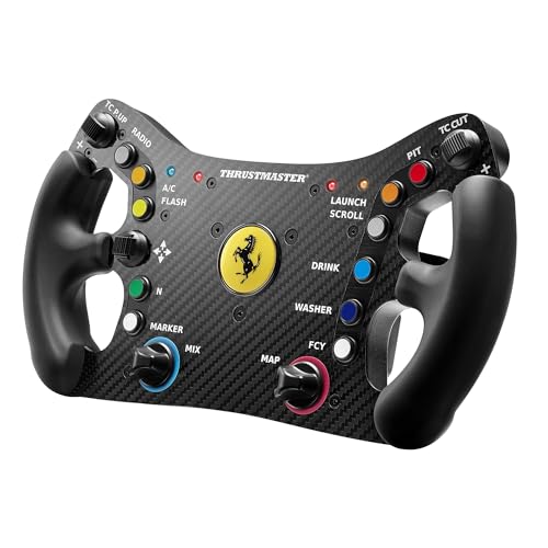 Thrustmaster Ferrari 488 GT3 Wheel Add-On Replica Rim - PS5, XBOX & PC | 1:1 scale, licensed by Ferrari, carbon-clad faceplate, 12.2-in diameter, 11 programable buttons, D-pad, 4 encoders
