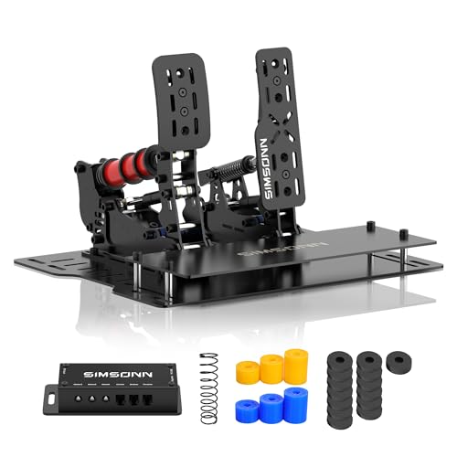 SIMSONN Plus X Racing Simulator Hydraulic Pedals Sim Racing Pedals Support Haptic Reactor (Plus X Black P2-H2-Plate) - color: Plus X Black P2-H2-Plate