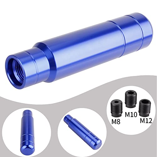 BARTOO Aluminum Alloy Heavy Weighted Shifter Knob, 5" Auto Gear Shift Knob, Car Gear Lever Stick Shifter Handle,with 3 Threaded Adapters M8 M10 M12,Fit Most Automatic Manual Vehicle (Blue) - color: Blue