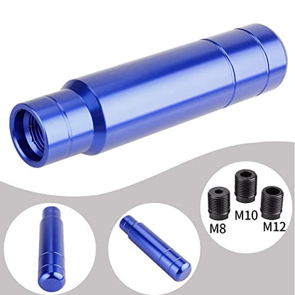 BARTOO Aluminum Alloy Heavy Weighted Shifter Knob, 5" Auto Gear Shift Knob, Car Gear Lever Stick Shifter Handle,with 3 Threaded Adapters M8 M10 M12,Fit Most Automatic Manual Vehicle (Blue) - color: Blue