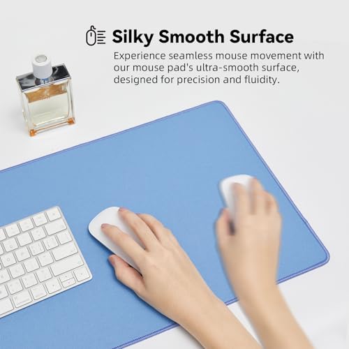 Reniteco Waterproof Large Office & Gaming Mouse Pad, 31.5" x 11.8" x 0.12" | Anti-Fray Stitched Edges, Premium Textured Surface, Non-Slip Rubber Base, Water and Stain Resistant Protection - color: Matte Blue, size: 31.5''x 11.8''x0.12"