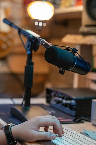 Shure by Gator Compact, Low Profile Mic Stand with Single-Section Boom; (SH-DESKTOP2) - style: Single Section Boom