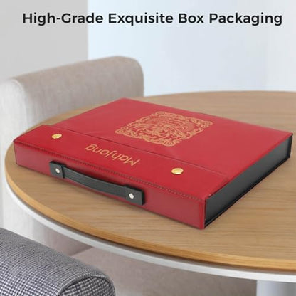 Mahjong Set, 146pcs Chinese Mahjong Tile Set Quality Mahjong Tiles | 1.4" Large Tile with Exquisite Storage Box Easy to Carry, Instruction Included Mah Jongg Sets for Family & Friends Gatherings - size: Home