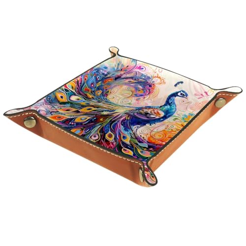 Dancing Peacock Dice Tray Dice Rolling Tray Folding Dice Holder for Dice Games, Like RPG, DND and Other Table Games - color: Multi 8