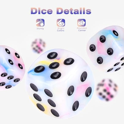 36 Pieces 12mm 6 Sided Mini Dice Set,Mixed ColoursD6 Game Dice Set,6 Sided Standard Game Dice for Board Games Dice Games Classroom Teaching Dices Game,with Portable Gaming Box(Yellow Blue Purple) - color: D6-orange Yellow Blue Purple