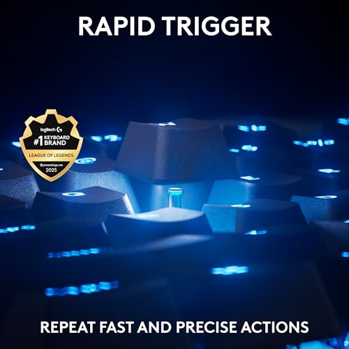 Logitech G PRO X TKL Rapid Tenkeyless Gaming Keyboard (Hall-Effect) - Black | Hall-Effect Magnetic Analog Switches with Rapid Trigger, Lightsync RGB, Detachable USB-C Cable, Volume Roller & Media Buttons - color: Black, size: TKL - Wired, style: Rapid Tri