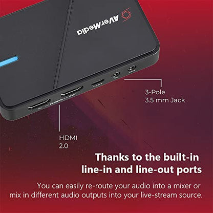 AVerMedia 4K Capture Card for Streaming,1440p120 Video Capture Device for PS5/Pro, Xbox Series X/S, Nintendo Switch, PC, compatible with Twitch, OBS, Windows, Mac - GC551G2 Live Gamer Extreme 3 - size: 4K - GC551G2 (Black)