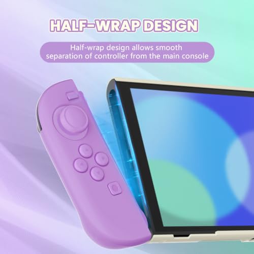 PlayVital Protective Case for Nintendo Switch 2 - Cute Dockable Hard Case Shell for Switch 2 with Thumb Grip & Sticker & Button Caps, Anti-Scratch & Shockproof Cover Skin - Soft Violet & Mint Green - color: Soft Violet & Mint Green