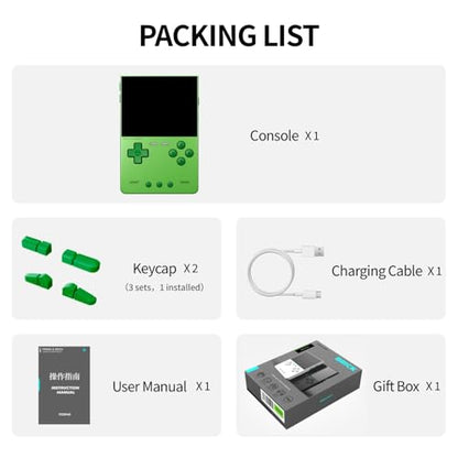 Trimui Brick Hammer Metal Body Handheld Game Console Retro Gaming Handheld 3000mah Battery Allwinner A133p 3.2" IPS RGB Lighting Vibration Green-64G - style: Green-64G