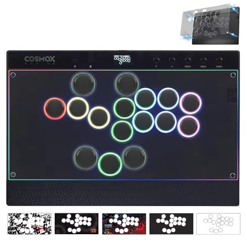 Haute42 C16 Leverless Arcade Stick, Magnetic DIY Art Panel, Hot-Swap | RGB Button Rims, Tournament Lock Switch, Hot-Swap Supported, Compatible with PC/Switch/PS4/Steam Deck