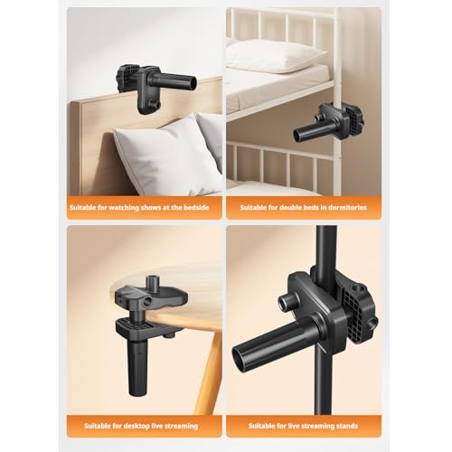 Overhead Camera Mount and Phone Holder with 10” Ring Light Canvas Lamp Adjustable Desk Tripod Stand Compatible with Logitech Webcam for YouTube, Live Streaming, TikTok, Cooking, Nail Video