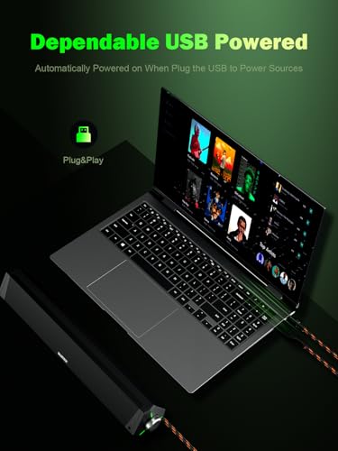 BLUEDEE Computer Speakers for Desktop PC, Computer Sound bar, HiFi Stereo Speakers for Computer Desktop, Bluetooth 5.0 and 3.5mm Aux-in PC Soundbar, USB/USB C Powered Gaming Speakers for pc, Laptop
