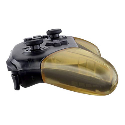 eXtremeRate Amber Yellow Replacement Handle Grips for Nintendo Switch Pro Controller, DIY Hand Grip Shell for Nintendo Switch Pro - Controller NOT Included - color: Clear Amber Yellow
