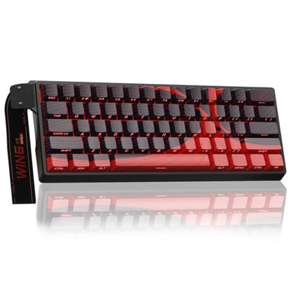 AULA WIN60 HE MAX - 60% Mechanical Gaming Keyboard Wired, Hall Effect Magnetic Switches Hot Swappable, Adjustable Actuation Rapid Trigger Mode, 8000 Hz Polling Rate, 60 Percent Keyboard Compact Design - color: Red