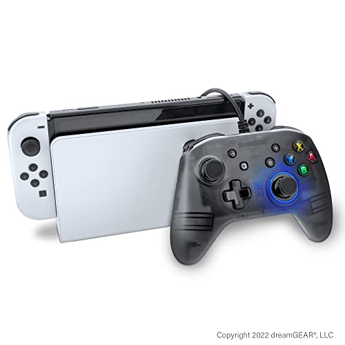 dreamGEAR Shadow Wired Pro Controller for Nintendo Switch: Ergonomic Grips and Glow Effect, Multi-Button Turbo, 10FT USB-A Cable/Switch OLED