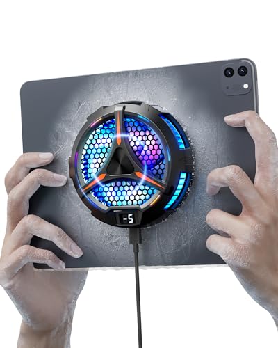 ACEDAYS iPad Cooler,Magnetic Tablet Cooler for ipad/Surface pro/Samsung Tab,Universal Radiator with Temperature Display for Mobile Gaming,Tiktok Live Streaming(Including Tablet Stand Holder) - color: ipad cooler+Tablet Stand Holder
