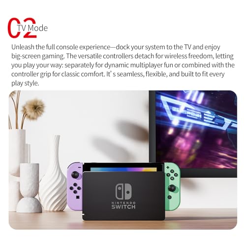 Tideal Set of Replacement Controller for Nintendo Switch - Compatible with Nintendo Switch (1) / OLED/Lite - Dual Vibration/Motion Control / 6-Axis Gyro (Purple & Green) - color: Purple & Green