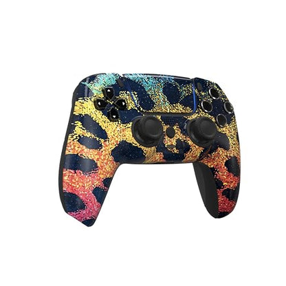 ProControllers LLC Custom Wireless Controller for PS5 - Hand Airbrushed & Multiple Designs Available (Rainbow Cheetah) - color: Rainbow Cheetah