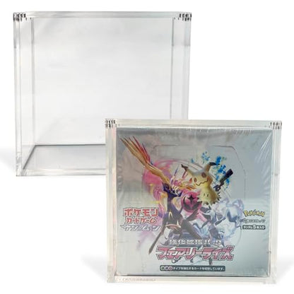 Acrylic Display Case Compatible for Pokemon Japanese Booster Box – Fits VSTAR Universe, Shiny Star V, VMAX Climax, Tag Team GX All Stars, Shiny Treasure ex – Dustproof Protector Box Holder - Large - style: JP Box L (1)