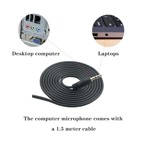 LANDIBO 3.5mm Male Microphone, Plug and Play Desktop Laptop gooseneck Microphone, Suitable for Games, Meetings, Recording, podcasts, Games, and Online Chat
