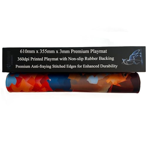Foxtrot Designs TCG Playmat, 24in x 14in, Premium Stitched Edges, Non-Slip Base for MTG and Other Trading Card Games. MTG Playmat. (District 10) - color: District 10