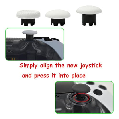 6 Pack Interchangeable Thumbstick Caps for PS5 DualSense Edge Controller,Swappable Thumbsticks Replacement for PS5 Edge Controller,Replacement Joysticks for PS5 Edge Controller(White) - color: white