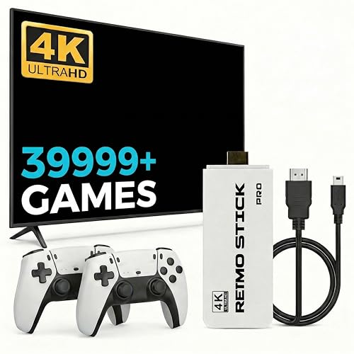 Retro Gaming Console Enjoy a Classic Gaming Experience Plug & Play Retro Game Tv Console Stick HDMI 4K Dual 2.4G Wireless Controllers Emulators