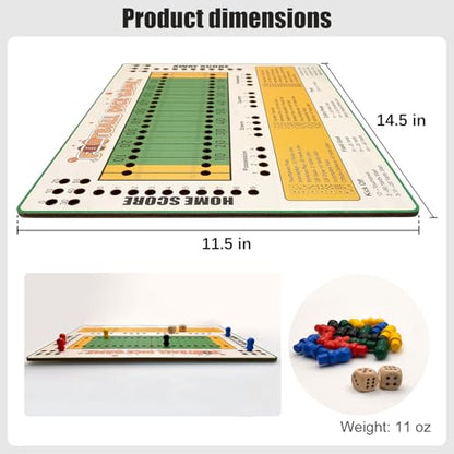 Football Dice Challenge – Premium Wooden Board Game with Scoring Tray for Competitive Family Play and Gifting