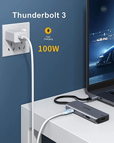 MOKiN USB C Docking Station Dual Monitor 2 HDMI for Dell/Lenovo/HP Laptop | USB C Hub 2 Monitors Dual HDMI 4K@60HZ, 2 HDMI, USB A 3.1/2*USB A 2.0/USB C Charging Port