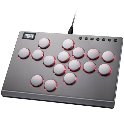 Sehawei All Metal Arcade Stick 16Keys All-Button Controller with Custom RGB & Turbo Functions,Arcade Fighting Stick for PC/Ps3/Ps4/Switch/Steam-Supports SOCD - color: M16 Silvery