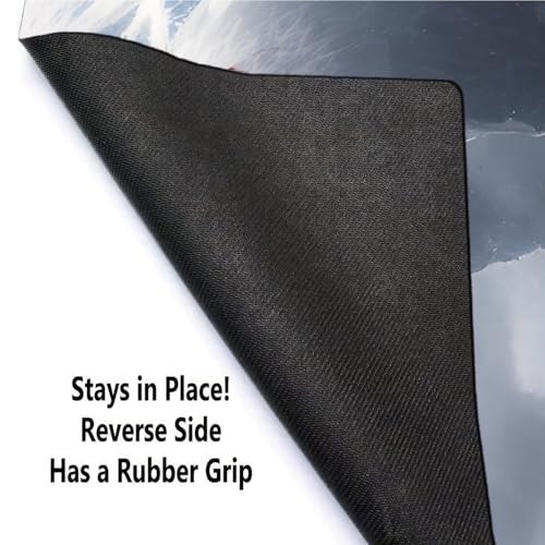 AI Painting TCG Playmat - MTG Trading Card Game Mat, 24x14 Inches Original Playmats, Smooth Surface for Rubber Collection - Dark Swamp Design 413-73 - color: Glacier