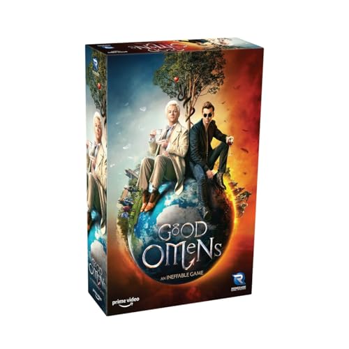Renegade Game Studios Good Omens Card Game - 2-4 Player Board Game | Cooperative dice game based on the Terry Pratchett & Neil Gaiman novel. Includes Agnes Nutter Velvet Drawstring Bag - style: Base