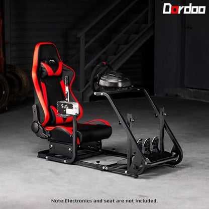Dardoo Racing Simulator Cockpit Mountable Monitor Mount Fit for Logitech G923 G29 GPRO,for Thrustmaster T300RS GT T248,Adjustable Steering Wheel Stand,Not Included Wheel,Pedal, Handbrake and Seat