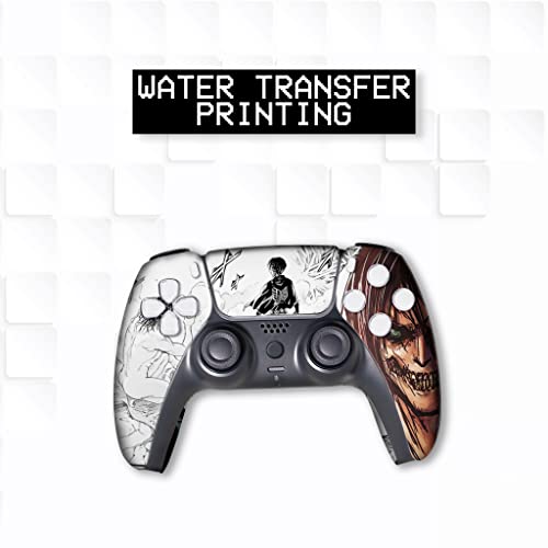Attackk on Tittan Custom PS-5 Controller Wireless compatible with Play-Station 5 Console by BCB Controllers | Proudly Customized in USA with Permanent HYDRO-DIP Printing (NOT JUST A SKIN) (MODDED) - color: Attack On Tittan, size: Modded - Front Print Only