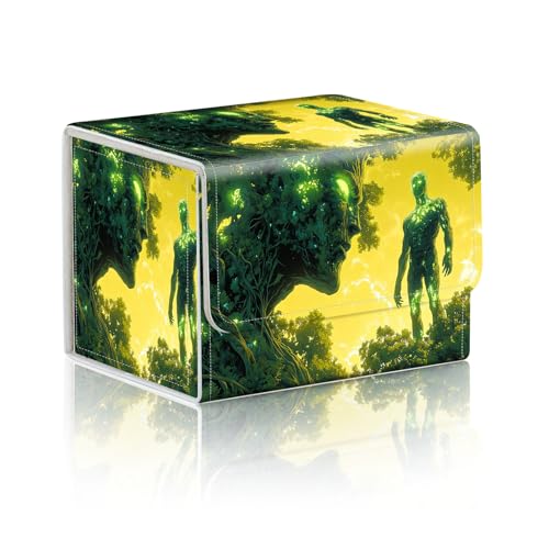 Trading Card Storage Box, Holds 100+ for MTG Cards, PU Leather with Magnetic Closure, Forest Titan and Ent Guardian Spirit Durable Deck Box for Magic the Gathering, Trading Card Games - color: Forest Titan and Ent Guardian Spirit