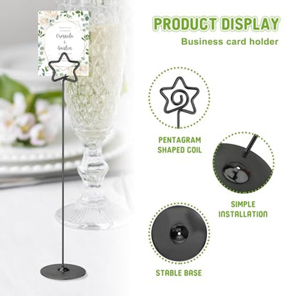 Urban Deco Nickel Black Pentagram Place Card Holders, 12 Pack, 12 Inch Table Number Stands