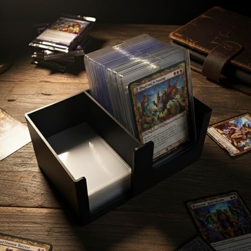 Card Care Lite - Toploader Dispenser Stackable Card Storage Box - Penny Sleeve Holder (Black) - color: Black