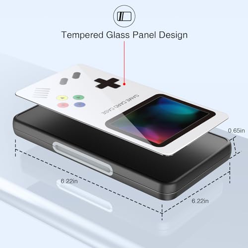 HEIYING Switch Game Card Case for Switch 2 /OLED / Lite,Custom Pattern Game Cards Holder with 24 Games Card Slots and 24 Micro SD Cards Slots for Easy to Carry - color: Glass Game Console