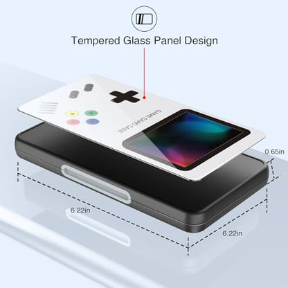HEIYING Switch Game Card Case for Switch 2 /OLED / Lite,Custom Pattern Game Cards Holder with 24 Games Card Slots and 24 Micro SD Cards Slots for Easy to Carry - color: Glass Game Console