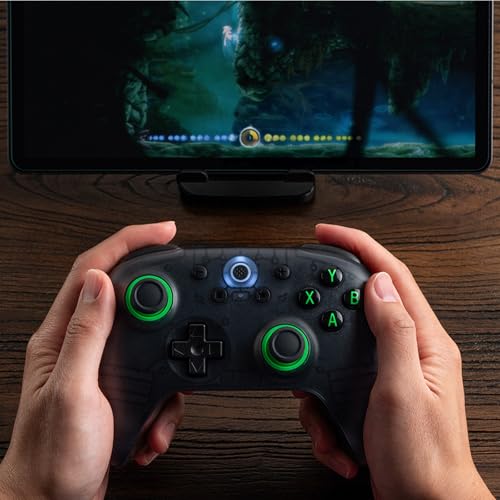 8Bitdo Ultimate 2C Wireless Controller for Windows PC and Android, with 1000Hz Polling Rate, Hall Effect Joysticks and Hall Triggers, and Remappable L4/R4 Bumpers (Transparent Black) - color: Transparent Black