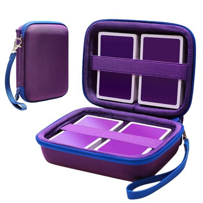L LTGEM 300+ Card Game Case Compatible with Pokemon/UNO/Piles/Phase 10/Exploding Kittens/Five Crowns/Flip 7/SKYJO/Slingz/Survivor/Go Fish/Dutch Blitz/Monopoly Deal and Playing Card, Purple(Case Only) - color: Purple