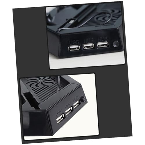 Uonlytech Vertical Stand Cooling Fan Base for Controllers Console Stand with 2 Fans Charging Station Dual Charger Ports Hub