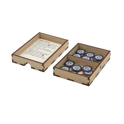 The Broken Token Game Organizer Compatible with Wyrmspan - Wooden Game Organizing Box with Multiple Trays