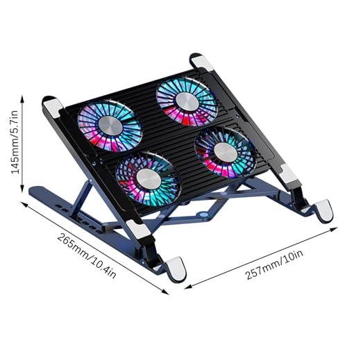 Gaming Laptop Cooling Pad with 2 Cooler Fans, RGB Lights, 7 Gear Height Adjustments, Computer Stand Base with Silent Fans, Laptop Fan Cooler Laptop Cooling Stand Gifts for Women Men