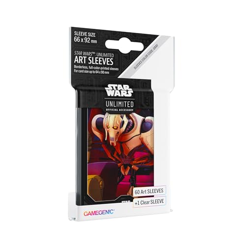 Star Wars Unlimited General Grievous Art Sleeves | Gamegenic Officially Licensed Pack of 60 Art Sleeves and 1 Clear Sleeve, Optimized Size for TCG and LCG Games - style: General Grievous