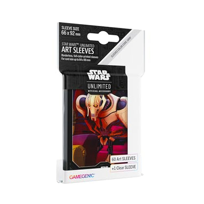Star Wars Unlimited General Grievous Art Sleeves | Gamegenic Officially Licensed Pack of 60 Art Sleeves and 1 Clear Sleeve, Optimized Size for TCG and LCG Games - style: General Grievous