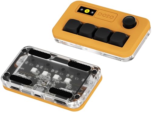 KEEBMONKEY DOIO Sayo OSU Rapid Trigger Hall Effect Keyboard with Joystick and Screen, CNC Aluminum RGB One Handed Macro Pad for Rhythm Games,USB-C Custom Programmable keypad (Yellow(4 Key)) - style: Yellow(4 Key)
