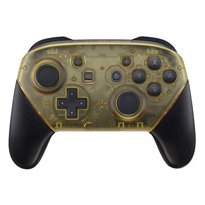 eXtremeRate Amber Yellow Faceplate and Backplate for Nintendo Switch Pro Controller, DIY Replacement Shell Housing Case for Nintendo Switch Pro - Controller NOT Included - color: Clear Amber Yellow