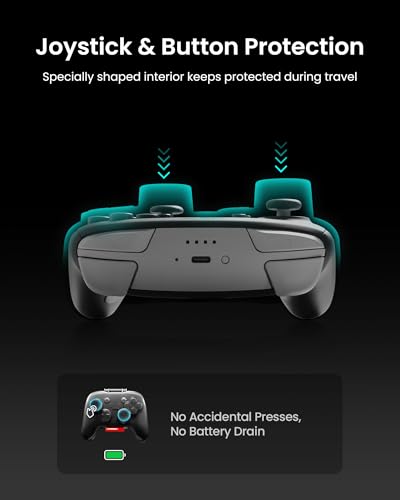 tomtoc Case for Nintendo Switch 2 Pro Controller, Military Grade Protection | Protective Hard Slim Storage Case, Hard Shell Joystick Protector, Space-Saving, Shock-proof Anti-scratch for Travel Daily Use