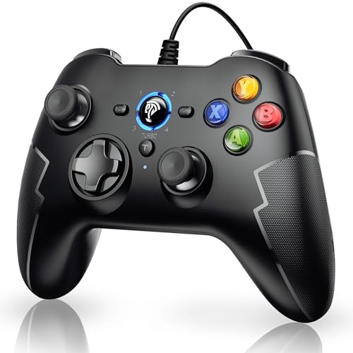 EasySMX Wired Gaming Controller,PC Game Controller Joystick with Dual-Vibration Turbo and Trigger Buttons for Windows PC/ PS3/ Android TV Box/Tesla